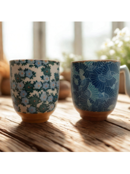 SET 2 TASSES ÉVENTAILS  - JAPON