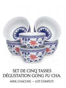 5 Tasses  Gong Fu Cha - La Route du Thé Versailles