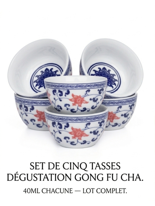 5 Tasses  Gong Fu Cha - La Route du Thé Versailles