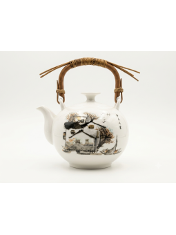 Théière Boule  porcelaine Blanche - La Route du Thé Versailles