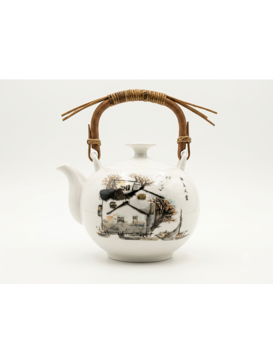 Théière Boule  porcelaine Blanche - La Route du Thé Versailles