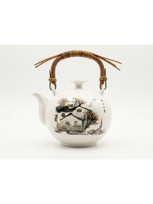 Théière Boule  porcelaine Blanche - La Route du Thé Versailles