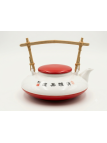 Théière Plate porcelaine Rouge - La Route du Thé Versailles
