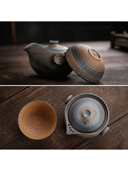 THÉIÈRE INDIVIDUELLE JAPON 180ML - CÉRAMIQUE TEXTURÉE LA Route du Thé Versailles