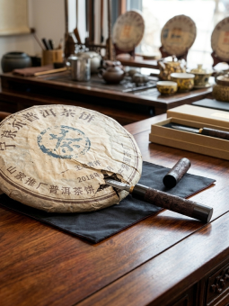 COUTEAU À THÉ PU ERH BEENG CHA EN BOIS -La Route du Thé Versailles