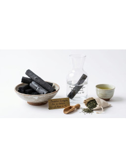 Bâton de charbon actif binchotan eucalyptus bio Vietnam purificateur eau carafe zéro déchet - La Route du Thé Versailles