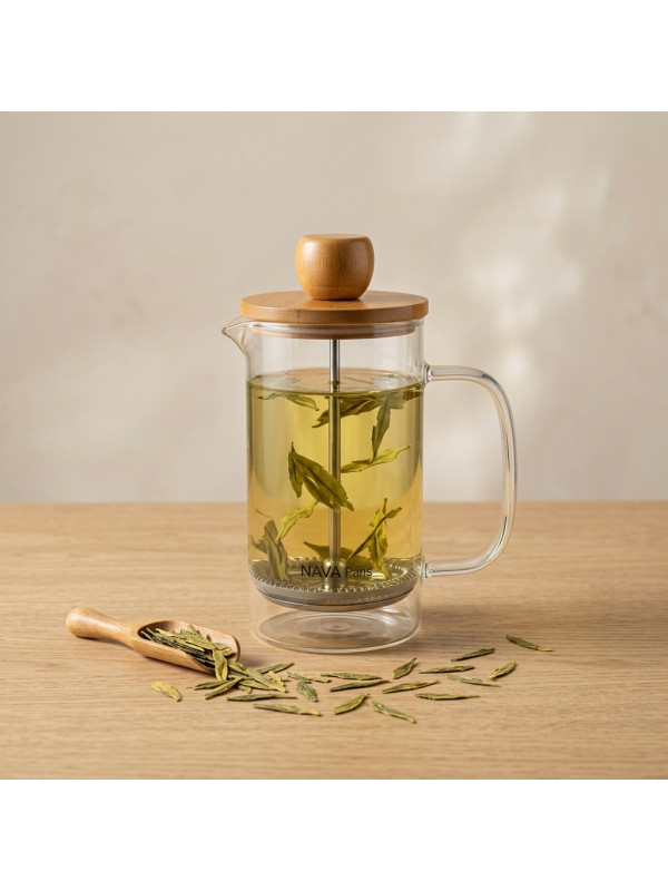 THÉIÈRE À PISTON EN VERRE 350ML - La Route du Thé Versailles