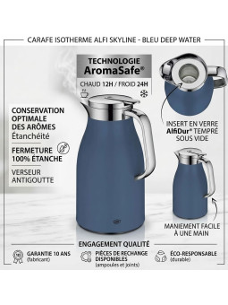 CARAFE ISOTHERME ALFI SKYLINE 1L - BLEUE -La Route du Thé Versailles
